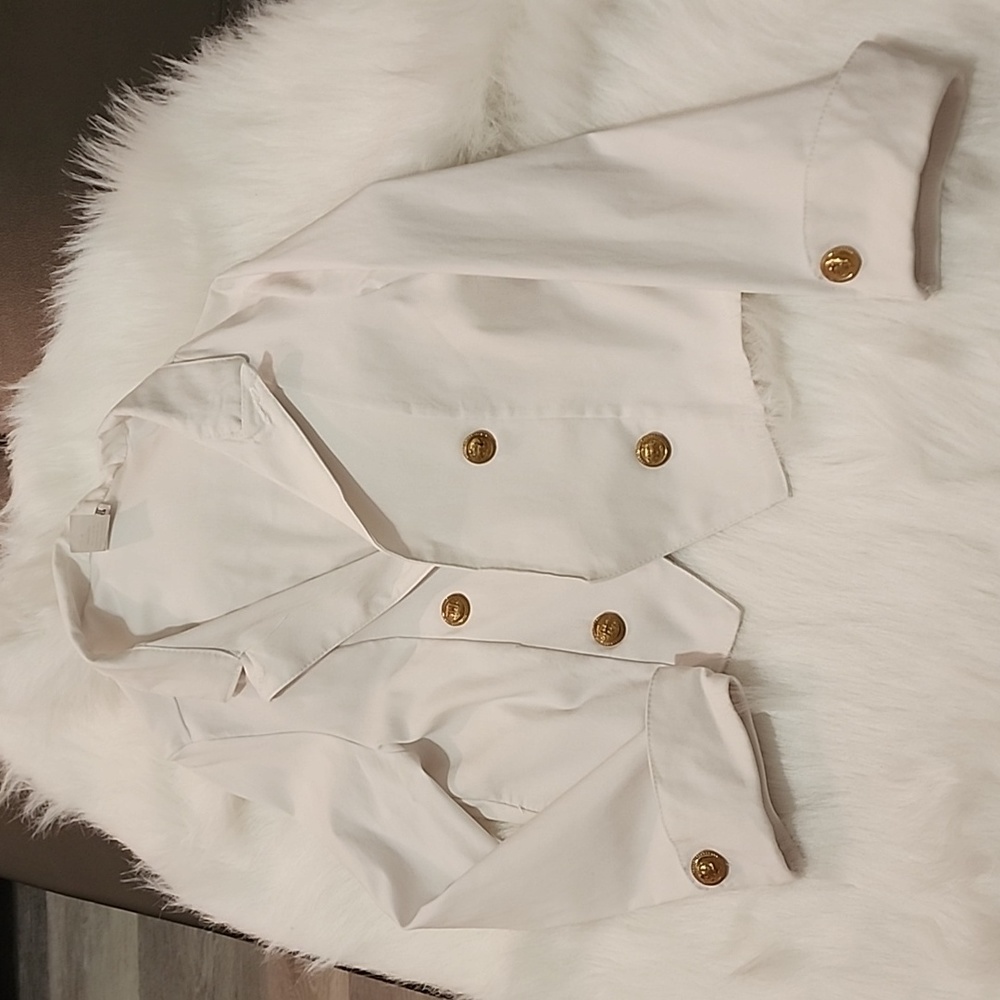 White tux style waist lightweight jacket